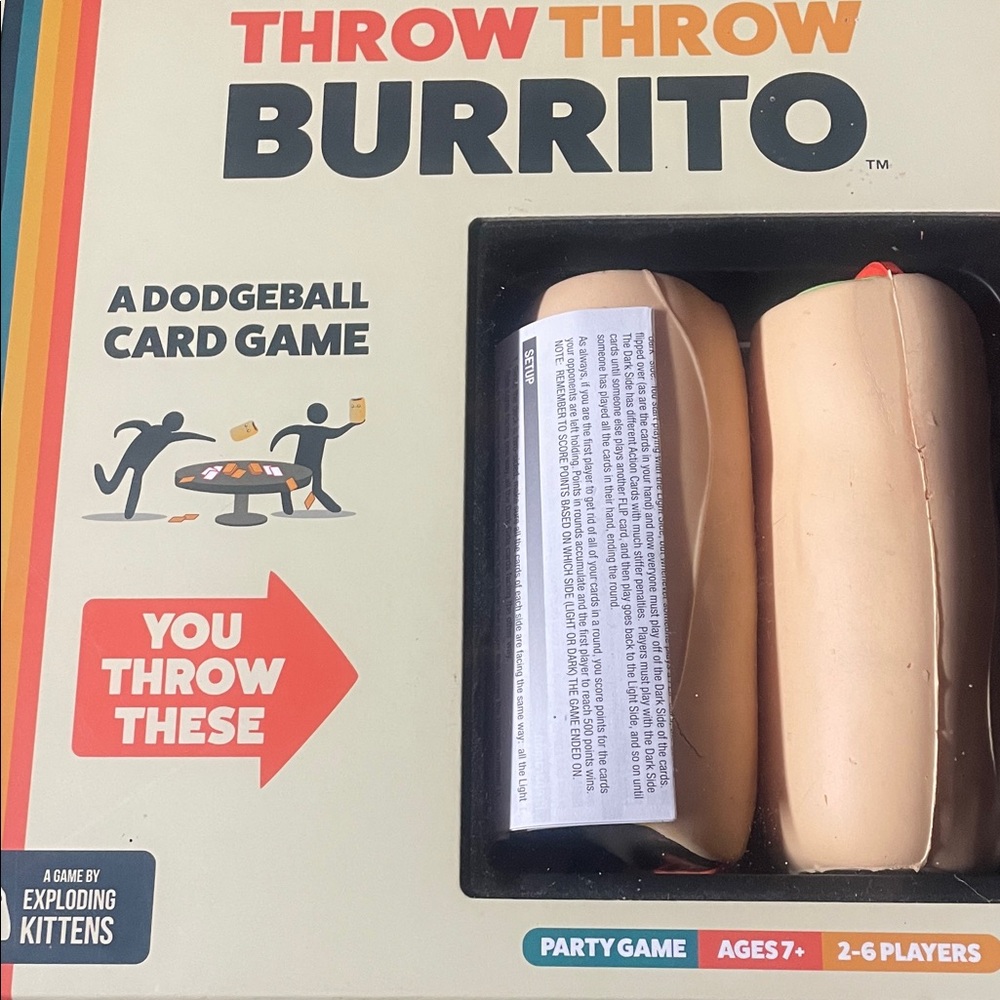 Exploding Kittens Throw Throw Burrito Card Game - Cream